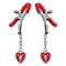 Crimson Tied Heart Padlock Nipple Clamps