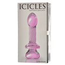 Icicles Pink Heart Swirled Glass Dildo