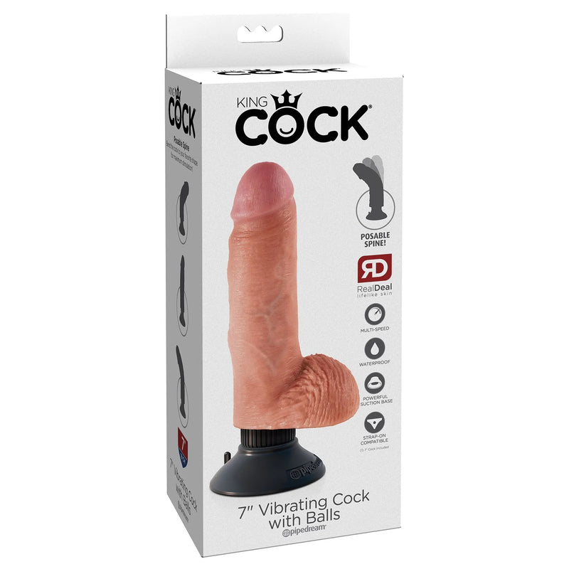 Kingcock 7-Inch Vibrating Dildo With Balls