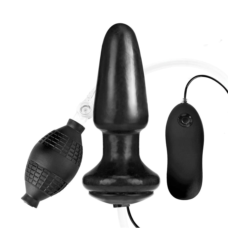 Lux Fetish 4" Inflatable Vibrating Butt Plug