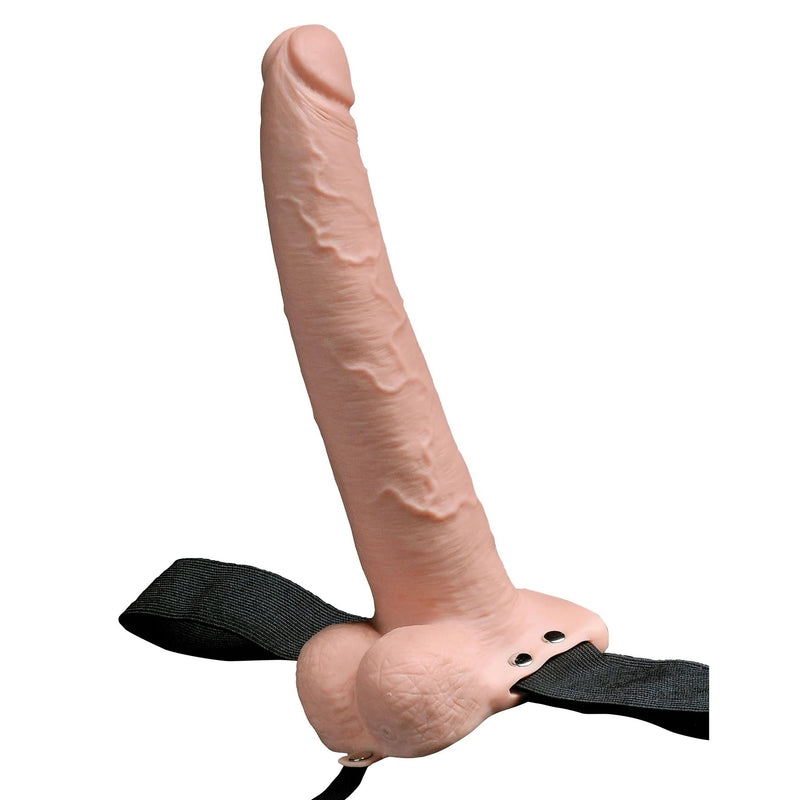 9" Hollow Rechargeable Strap-On With Balls