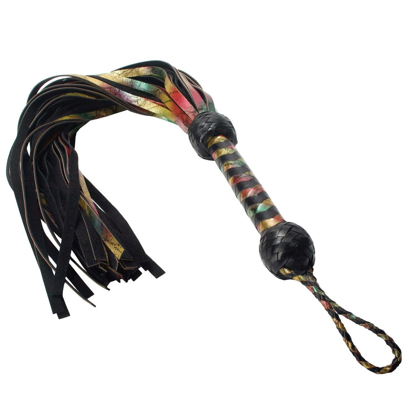 Rainbow Lambskin Leather Flogger